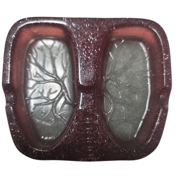 Lung-Shaped Resin Ashtray With Glitter Finish - Picture 1 of 5